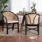 Baxton Studio Miranda Modern Bohemian Two-Tone Black and Natural Brown Rattan 2-Piece Dining Chair Set 233-2PC-13232-ZORO - alternate 7